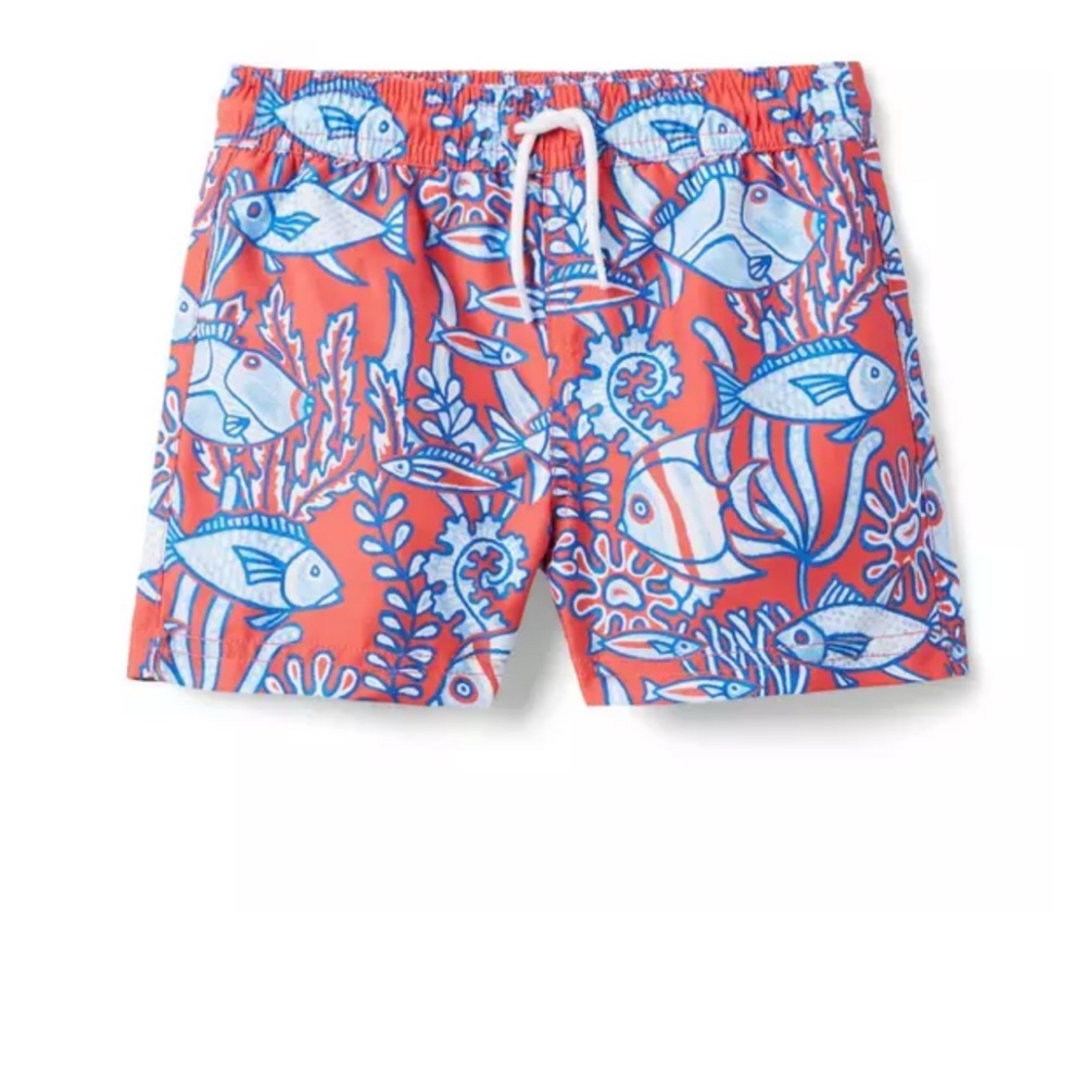Janie and Jack Coral Blue Fish Swim Trunks